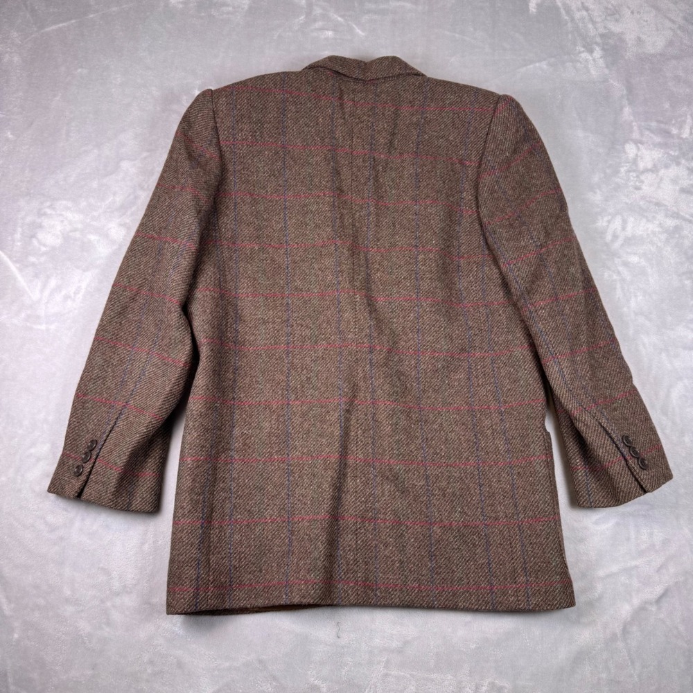Peabody‎ House International Brown Wool Windowpane Plaid Blazer Jacket 9/10 VTG - Picture 11 of 12
